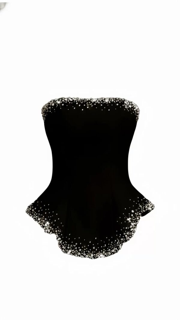 Top Bandeau negro con brillo